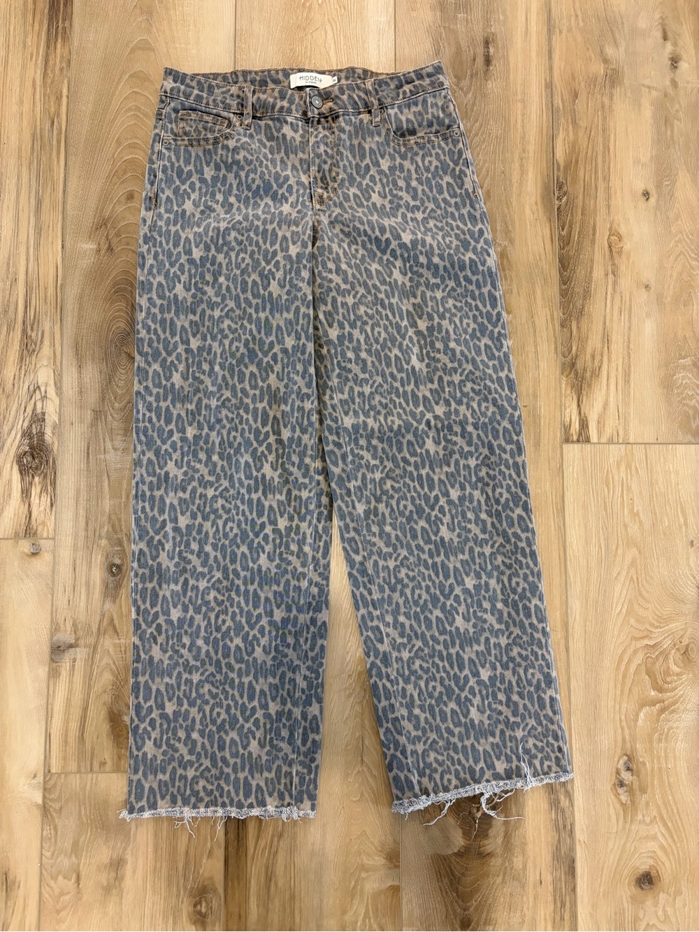 Leopard Print Barrel Jeans